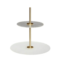 Hübsch Ripple etagère matglas/messing