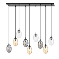 ASTRAL 9-lichts hanglamp - Mix Smoked glas & amber - Mooier Thuis