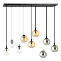 Emibig COSMO 9-lichts hanglamp - Mix glazen kappen