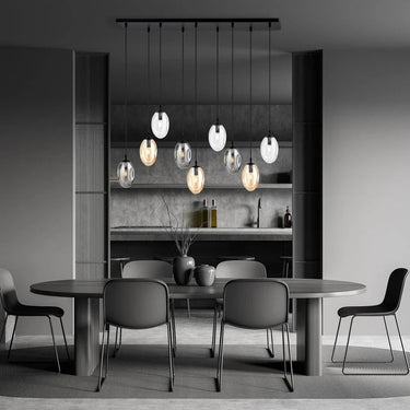 ASTRAL 9-lichts hanglamp - Mix Smoked glas & amber