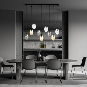 ASTRAL 9-light pendant lamp - Mix Smoked glass & amber