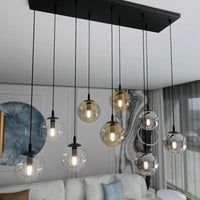 COSMO 9-lichts hanglamp - Mix glazen kappen - afbeelding 2