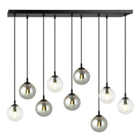 COSMO 9-lichts hanglamp - Mix transparant en smoke glas - Mooier Thuis