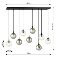 Emibig COSMO 9-lichts hanglamp - Mix transparant en smoke glas - Mooier Thuis