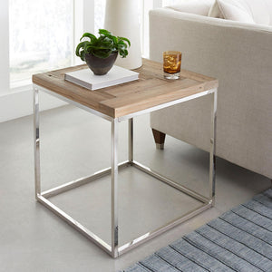 Ace Bijzettafel Gerecycled Vurenhout Naturel 61x61 cm