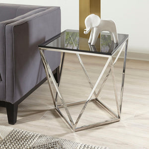 Aria Bijzettafel Smoked Glas 51x51 cm