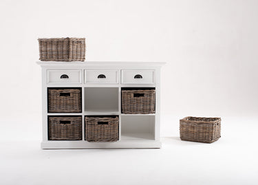 Halifax Buffetkast met 6 rotan manden 125 cm | Wit - afbeelding 11