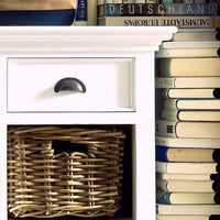NovaSolo Halifax Buffetkast met 6 rotan manden 125 cm | Wit - Mooier Thuis