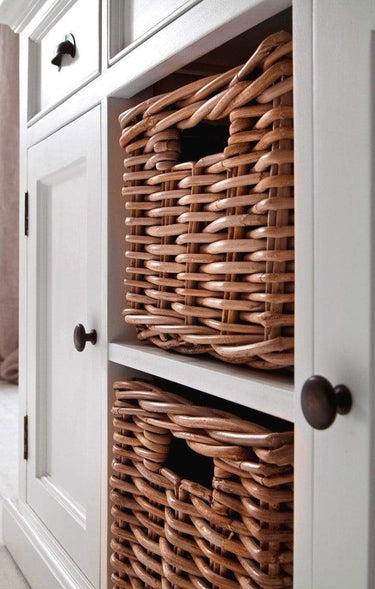 Halifax Buffetkast met 6 rotan manden 125 cm | Wit - afbeelding 24