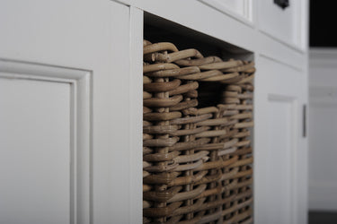 Halifax Buffetkast met 2 rotan manden 124 cm | Wit - afbeelding 16
