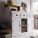 NovaSolo Halifax Buffetkast met 2 rotan manden 124 cm | Wit - Mooier Thuis
