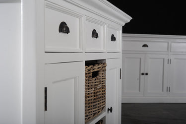 Halifax Buffetkast met 2 rotan manden 124 cm | Wit - afbeelding 21