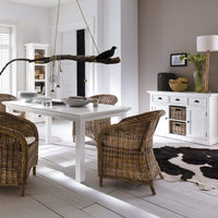 Halifax Buffetkast met 2 rotan manden 124 cm | Wit - afbeelding 2