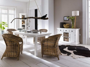 Halifax Buffetkast met 2 rotan manden 124 cm | Wit - afbeelding 2