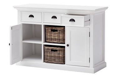 Halifax Buffetkast met 2 rotan manden 124 cm | Wit - afbeelding 29