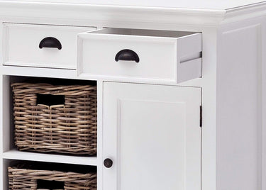 Halifax Buffetkast met 2 rotan manden 124 cm | Wit - afbeelding 5