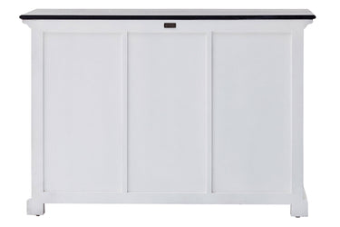 Halifax Contrast Buffetkast 123 cm met 2 rotan manden | Wit/Zwart - afbeelding 14