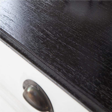 Halifax Contrast Buffetkast 123 cm met 2 rotan manden | Wit/Zwart - afbeelding 3