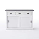 Halifax Contrast Buffetkast met schuifdeuren 124 cm | Wit/Zwart - Mooier Thuis