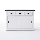 Halifax Contrast Buffetkast met schuifdeuren 124 cm - wit en zwart - Mooier Thuis