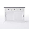 Halifax Contrast Buffetkast met schuifdeuren 124 cm - wit en zwart - Mooier Thuis