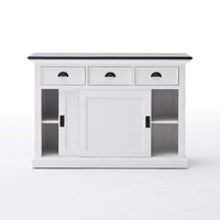 NovaSolo Halifax Contrast Buffetkast met schuifdeuren 124 cm | Wit/Zwart