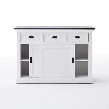 NovaSolo Halifax Contrast Buffetkast met schuifdeuren 124 cm | Wit/Zwart