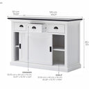 Halifax Contrast Buffetkast met schuifdeuren 124 cm | Wit/Zwart - afbeelding 10