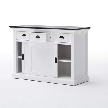 Halifax Contrast Buffetkast met schuifdeuren 124 cm | Wit/Zwart - afbeelding 11