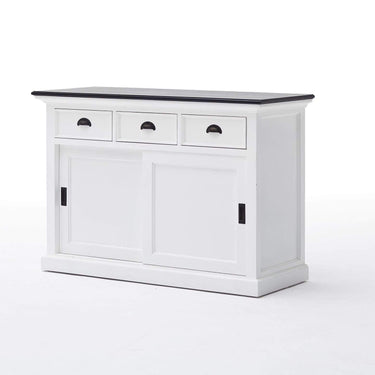Halifax Contrast Buffetkast met schuifdeuren 124 cm | Wit/Zwart - afbeelding 12
