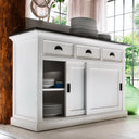 NovaSolo Halifax Contrast Buffetkast met schuifdeuren 124 cm | Wit/Zwart - Mooier Thuis