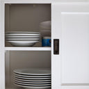 Halifax Contrast Buffetkast met schuifdeuren 124 cm | Wit/Zwart - afbeelding 3