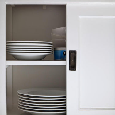 Halifax Contrast Buffetkast met schuifdeuren 124 cm | Wit/Zwart - afbeelding 3