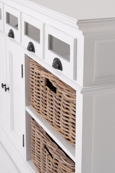 Halifax Buffetkast met 2 rotan manden 125 cm | Wit - afbeelding 10
