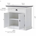 Halifax Contrast Dressoir 90 cm | Wit/Zwart - afbeelding 5