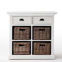 Halifax Buffetkast 89 cm met 4 rotan manden | Wit - Mooier Thuis
