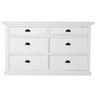 Halifax Commode 145 cm met 6 lades dressoir - wit - Mooier Thuis