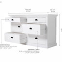 Halifax Commode 145 cm met 6 lades | Wit - afbeelding 5