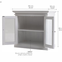 NovaSolo Halifax Buffetkast met 2 glazen deuren 90 cm | Wit - Mooier Thuis