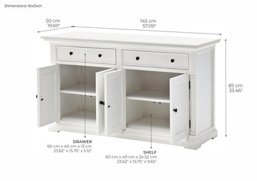 NovaSolo Provence Dressoir 145 cm | Wit - Mooier Thuis