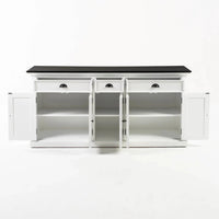 NovaSolo Halifax Contrast Dressoir 180 cm met 5 deuren en 3 lades | Wit/Zwart - Mooier Thuis