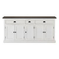 Halifax Accent Dressoir 180 cm met 3 lades en 5 deuren | Wit/Bruin - Mooier Thuis