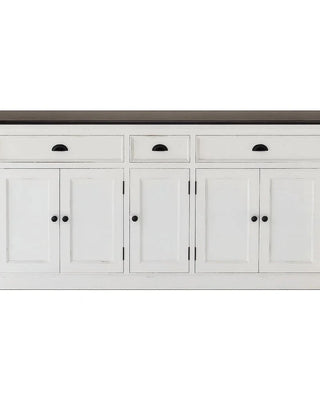 Halifax Accent Dressoir 180 cm met 3 lades en 5 deuren - wit en bruin - Mooier Thuis