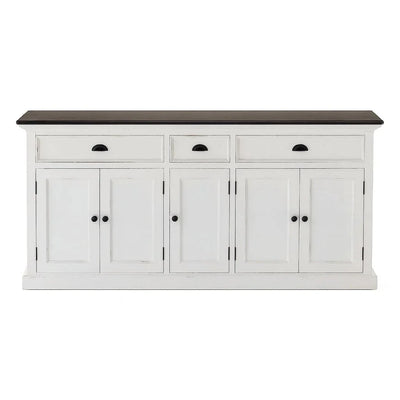 Halifax Accent Sideboard 180 cm with 3 Drawers and 5 Doors | White/Brown
