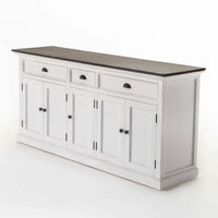 NovaSolo Halifax Accent Dressoir 180 cm met 3 lades en 5 deuren | Wit/Bruin