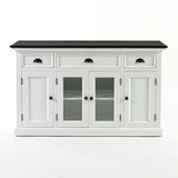 Halifax Contrast Buffetkast 145 cm met 4 deuren en 3 lades - wit en zwart - Mooier Thuis