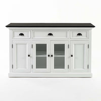 Halifax Contrast Buffetkast 145 cm met 4 deuren en 3 lades | Wit/Zwart - Mooier Thuis