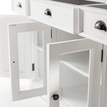 Halifax Contrast Buffetkast 145 cm met 4 deuren en 3 lades | Wit/Zwart - afbeelding 6