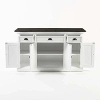 Halifax Contrast Dressoir 145 cm met 4 deuren en 3 lades | Wit/Zwart - afbeelding 2