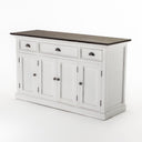 NovaSolo Halifax Accent buffetkast met 4 deuren en 3 lades | Wit/Bruin